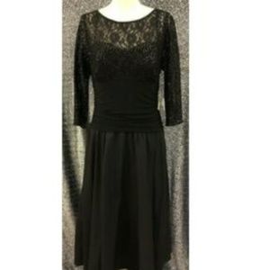 Jessica Howard Black lace sleeved dress